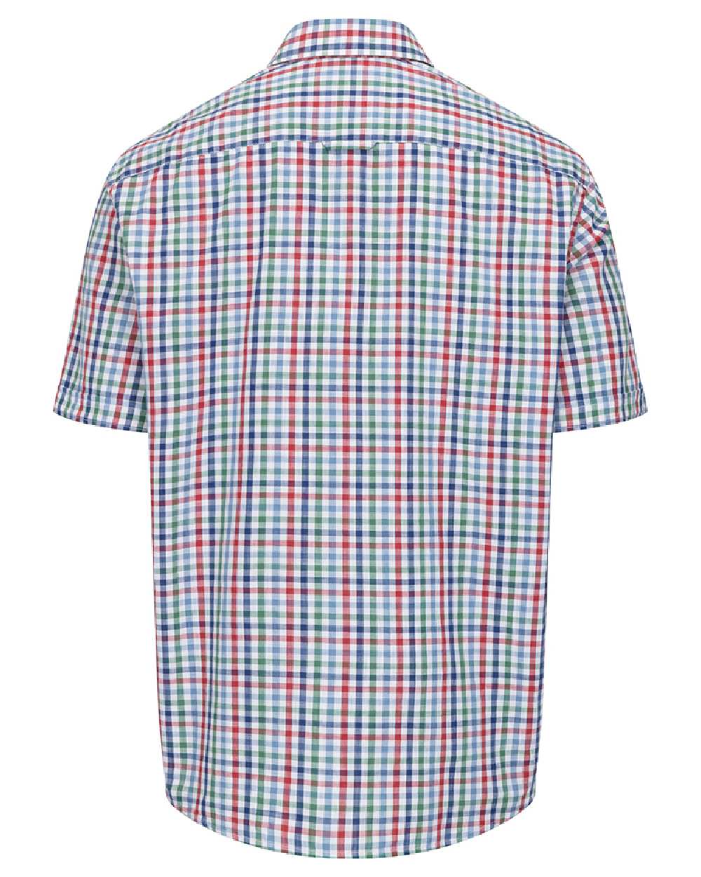 Green Red Coloured Hoggs of Fife Aberdour Short Sleeve Shirt on white background