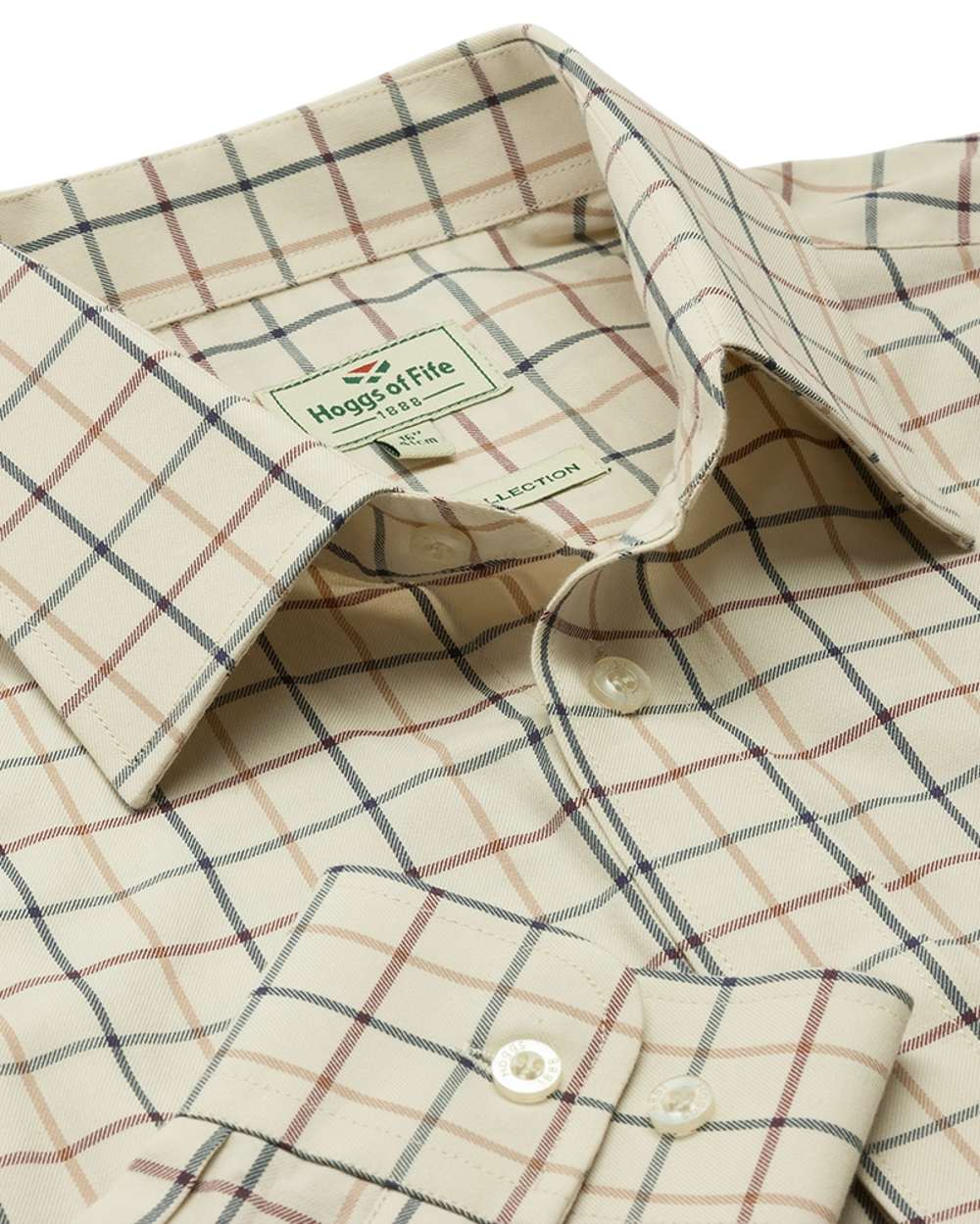 Ivory Tattersall Coloured Hoggs of Fife Ambassador Tattersall Shirt on white background
