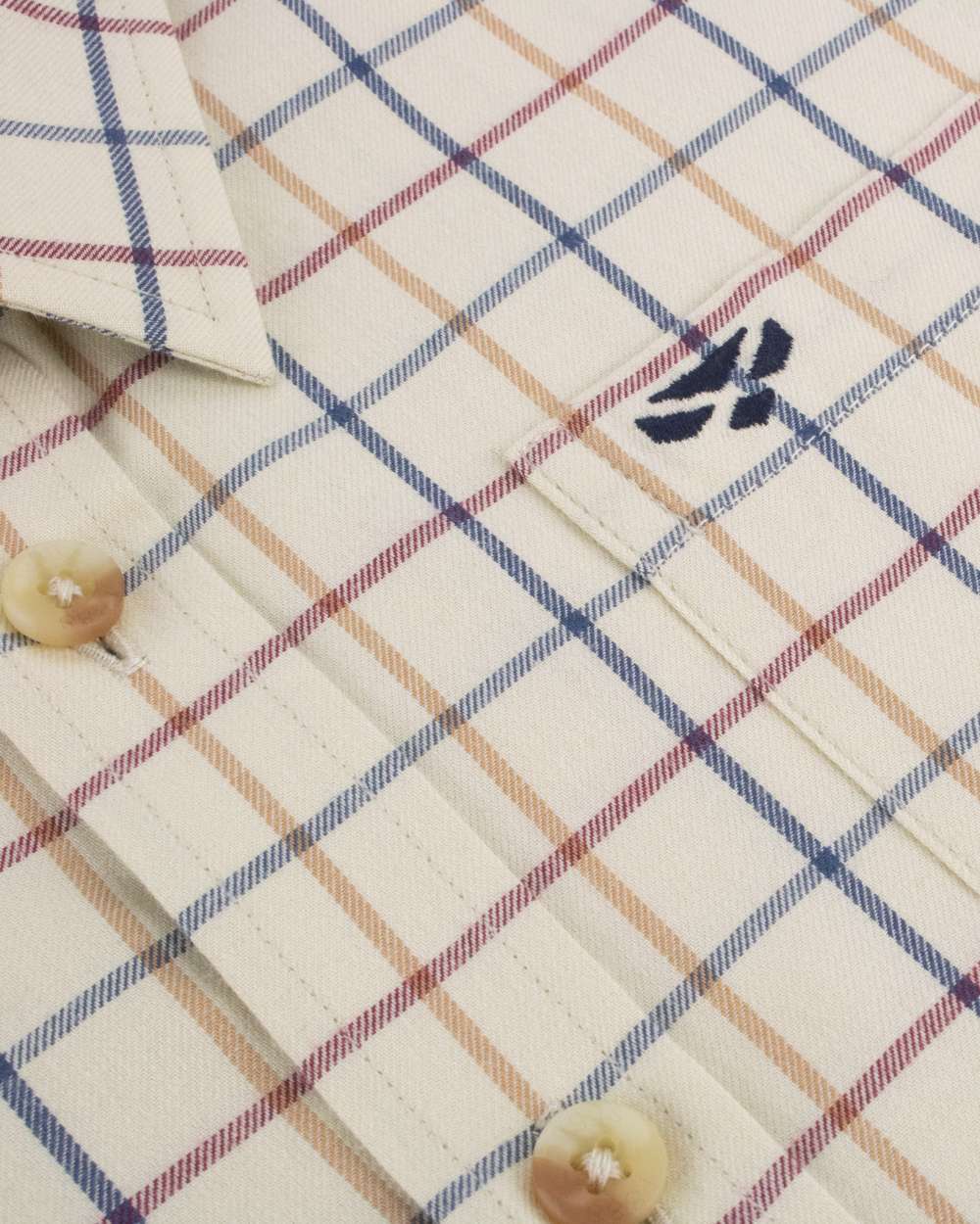 Ivory Tattersall Coloured Hoggs of Fife Ambassador Tattersall Shirt on white background