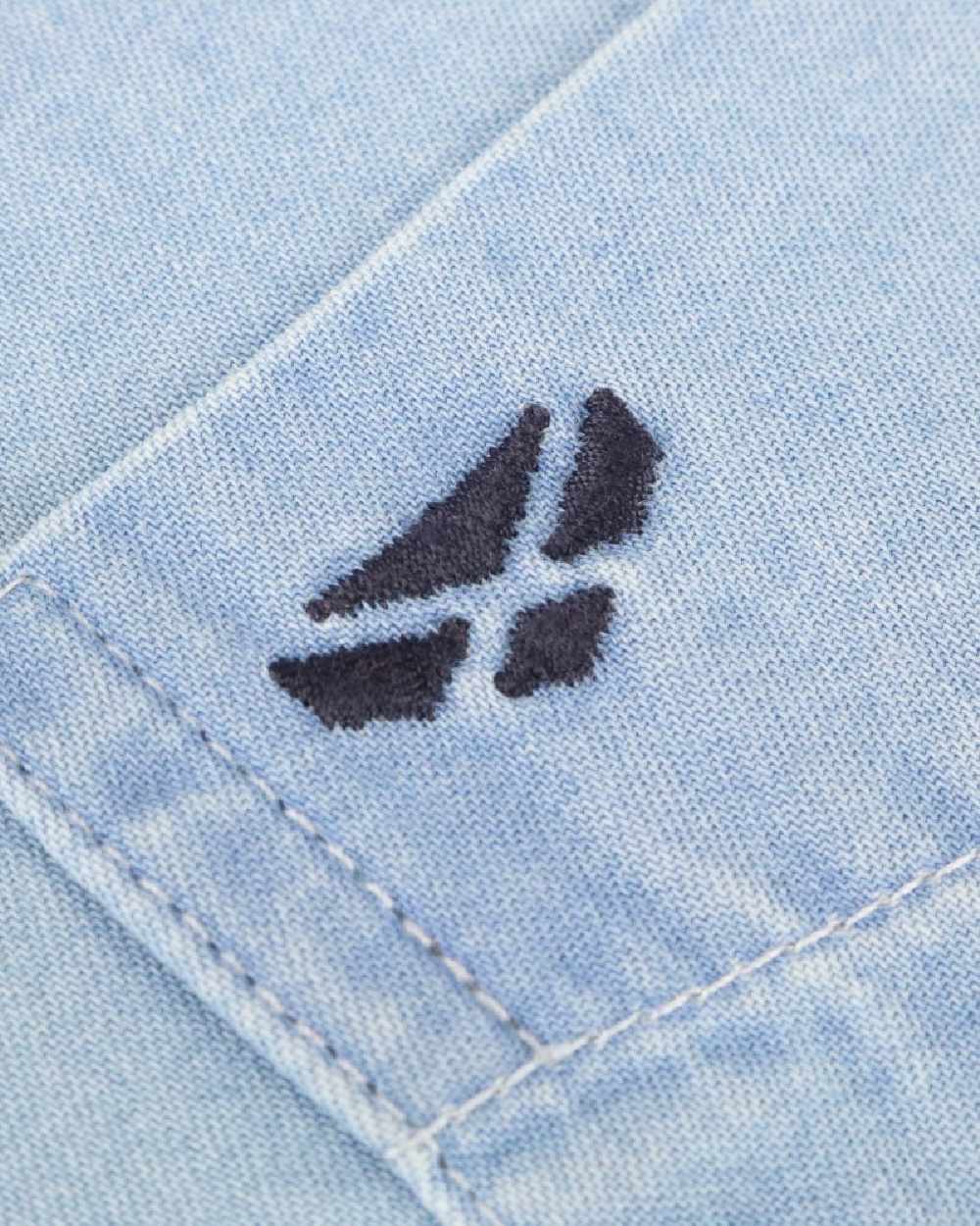 Light Blue Coloured Hoggs of Fife Archerfield Denim Shirt on white background