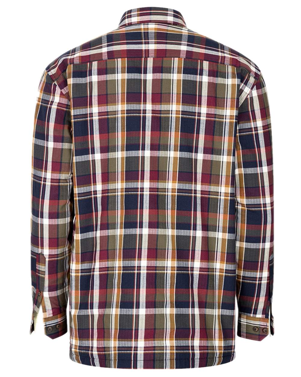 Wine Olive Check Coloured Hoggs of Fife Arran Micro Fleece Lined 100% Cotton Shirt on white background