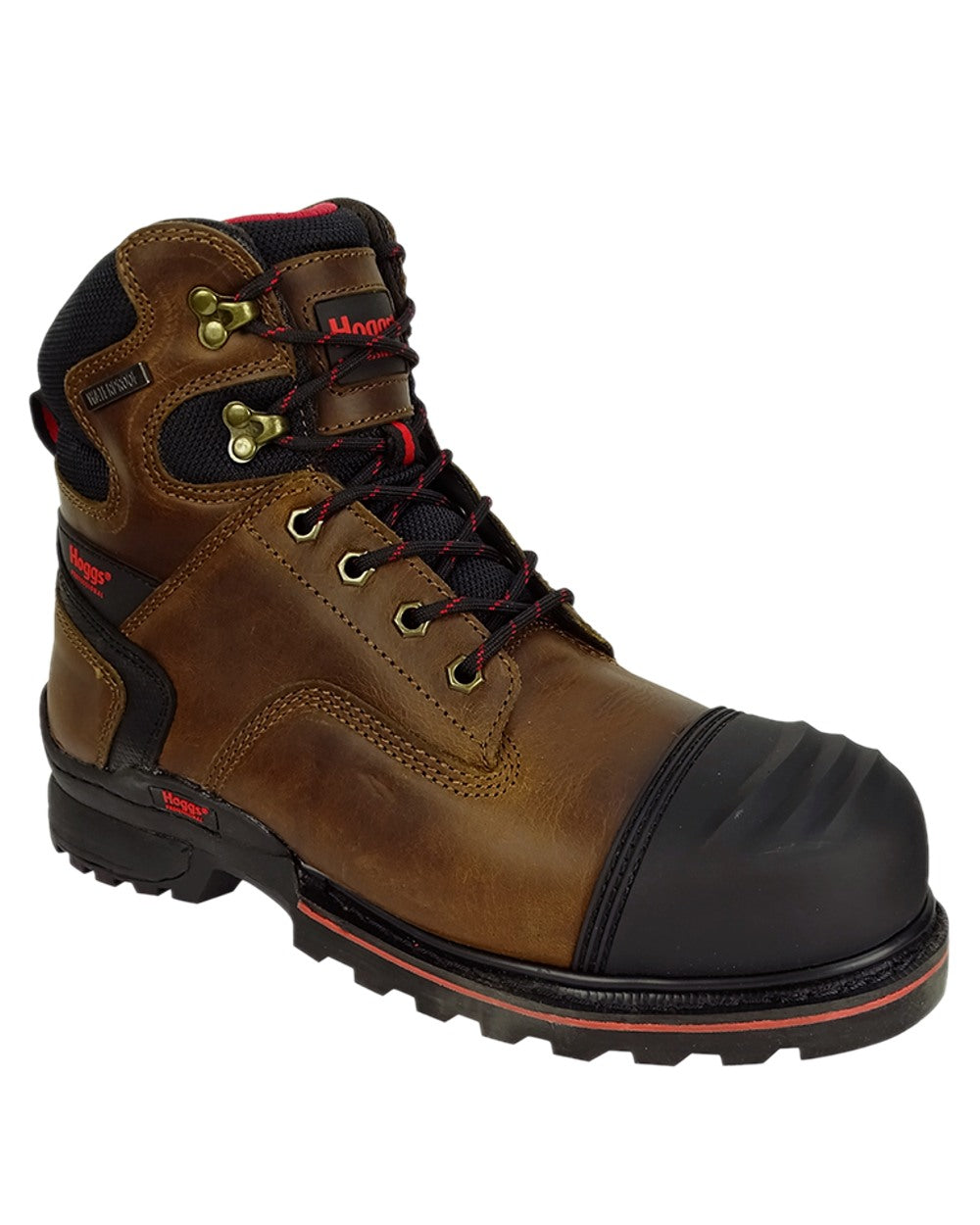 Crazy Horse Brown Coloured Hoggs of Fife Artemis Safety Lace-up Boots on white background