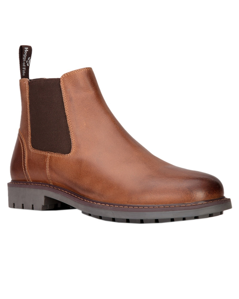 Burnished Tan Coloured Hoggs of Fife Banff Country Dealer Boots on white background