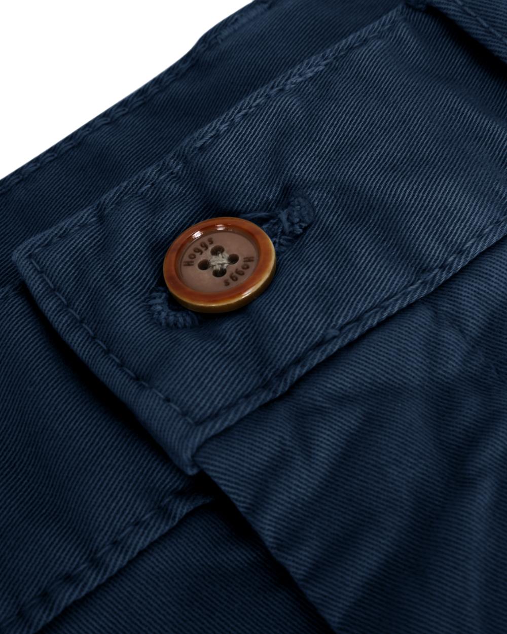 Navy Coloured Hoggs of Fife Beauly Chino Trousers on white background