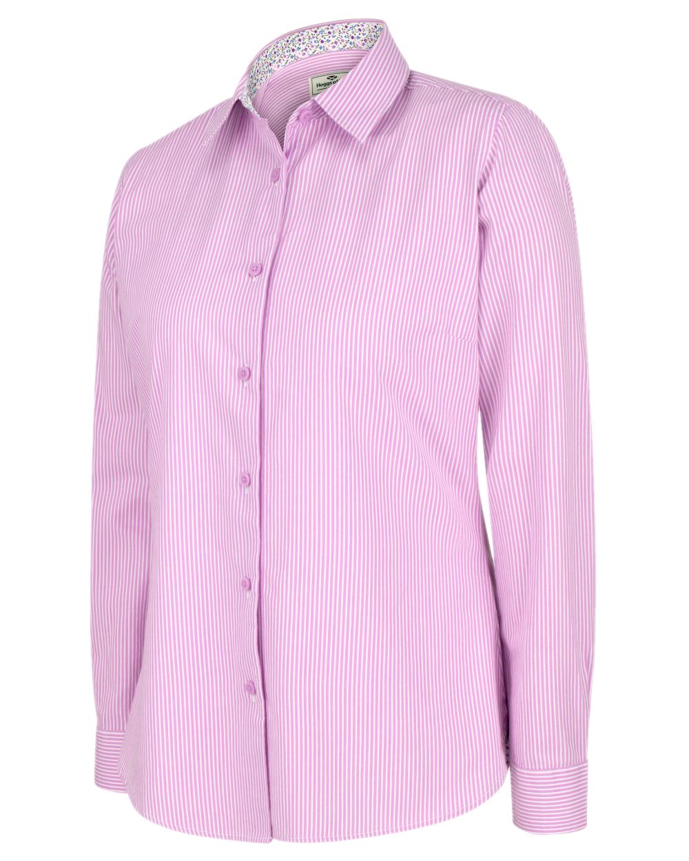 Lavender Stripe Coloured Hoggs of Fife Bonnie II Ladies Cotton Shirt on white background
