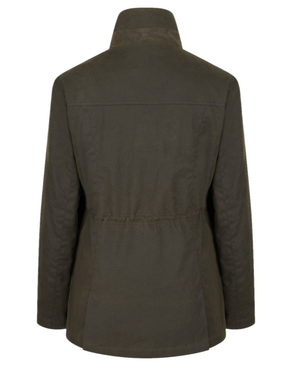 Antique Olive Coloured Hoggs of Fife Caledonia Ladies Antique Wax Jacket on white background