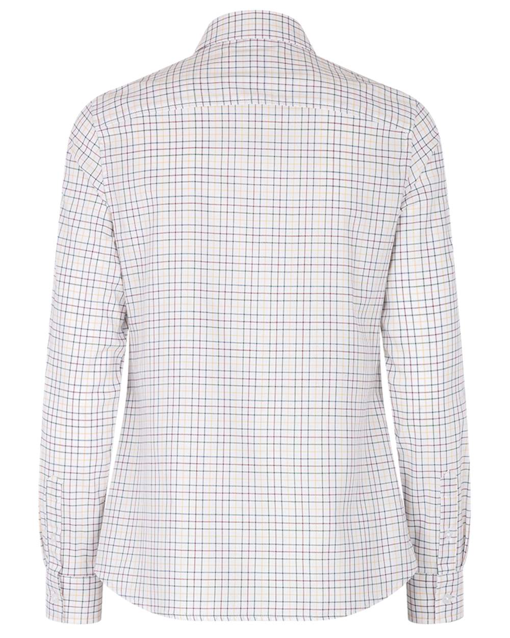 White Green Yellow Red Coloured Hoggs of Fife Callie Twill Ladies Check Shirt on white background