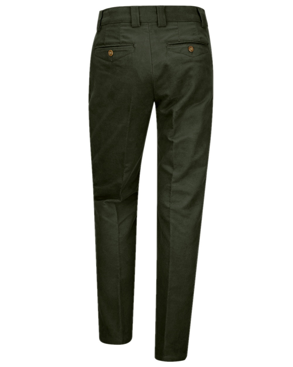Dark Olive Coloured Hoggs of Fife Carrick Stretch Technical Moleskin Trousers on white background