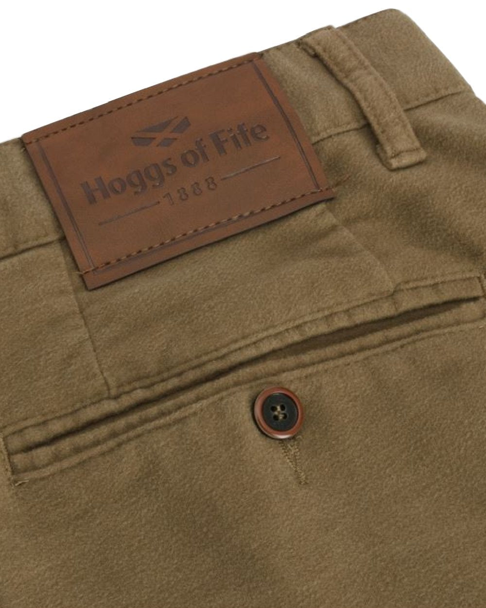 Dried Moss Coloured Hoggs of Fife Carrick Stretch Technical Moleskin Trousers on white background