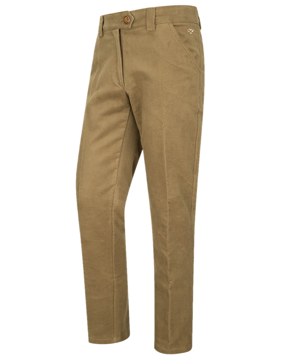 Dried Moss Coloured Hoggs of Fife Carrick Stretch Technical Moleskin Trousers on white background