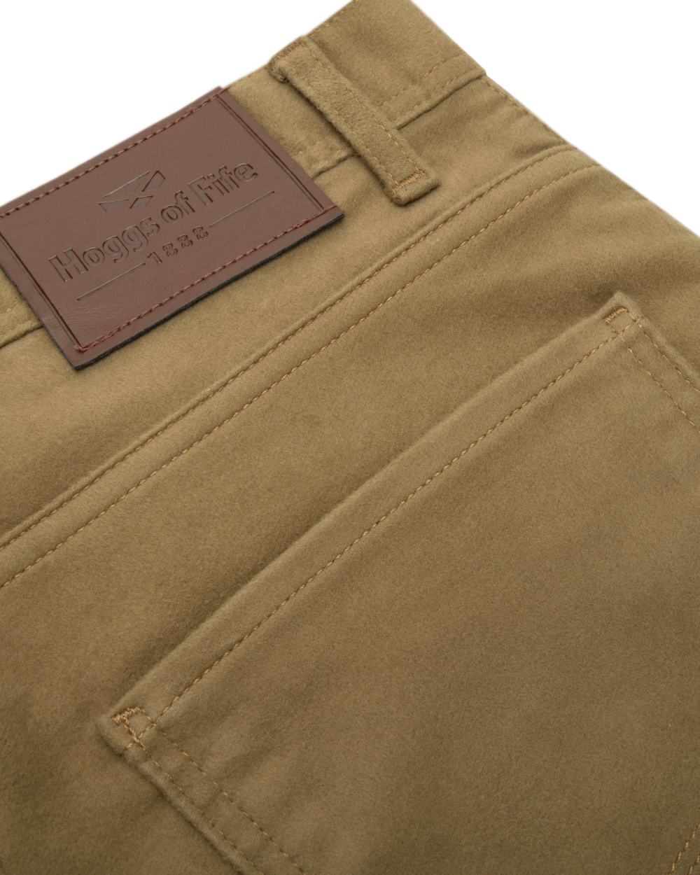 Dried Moss Coloured Hoggs of Fife Carrick Technical Stretch Moleskin Jeans on white background