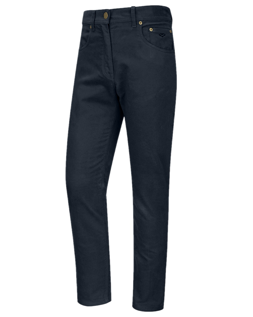 Navy Coloured Hoggs of Fife Carrick Technical Stretch Moleskin Jeans on white background