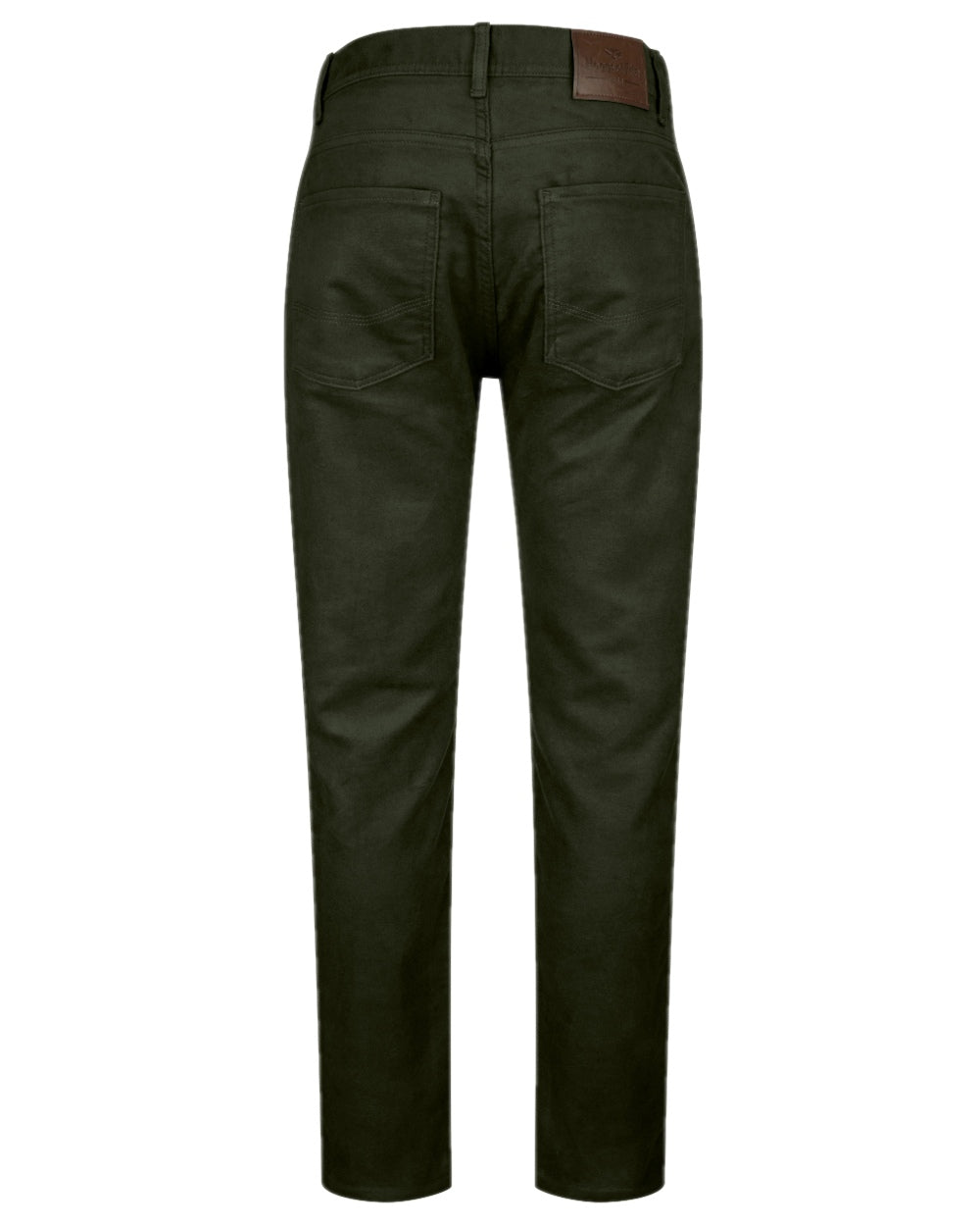 Olive Coloured Hoggs of Fife Carrick Technical Stretch Moleskin Jeans on white background