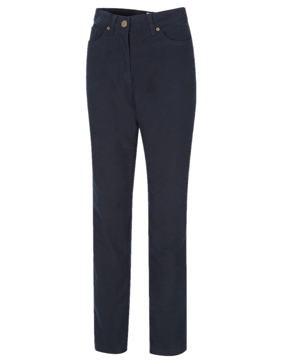 Midnight Navy Coloured Hoggs of Fife Catrine Ladies Technical Stretch Moleskin Jeans on white background