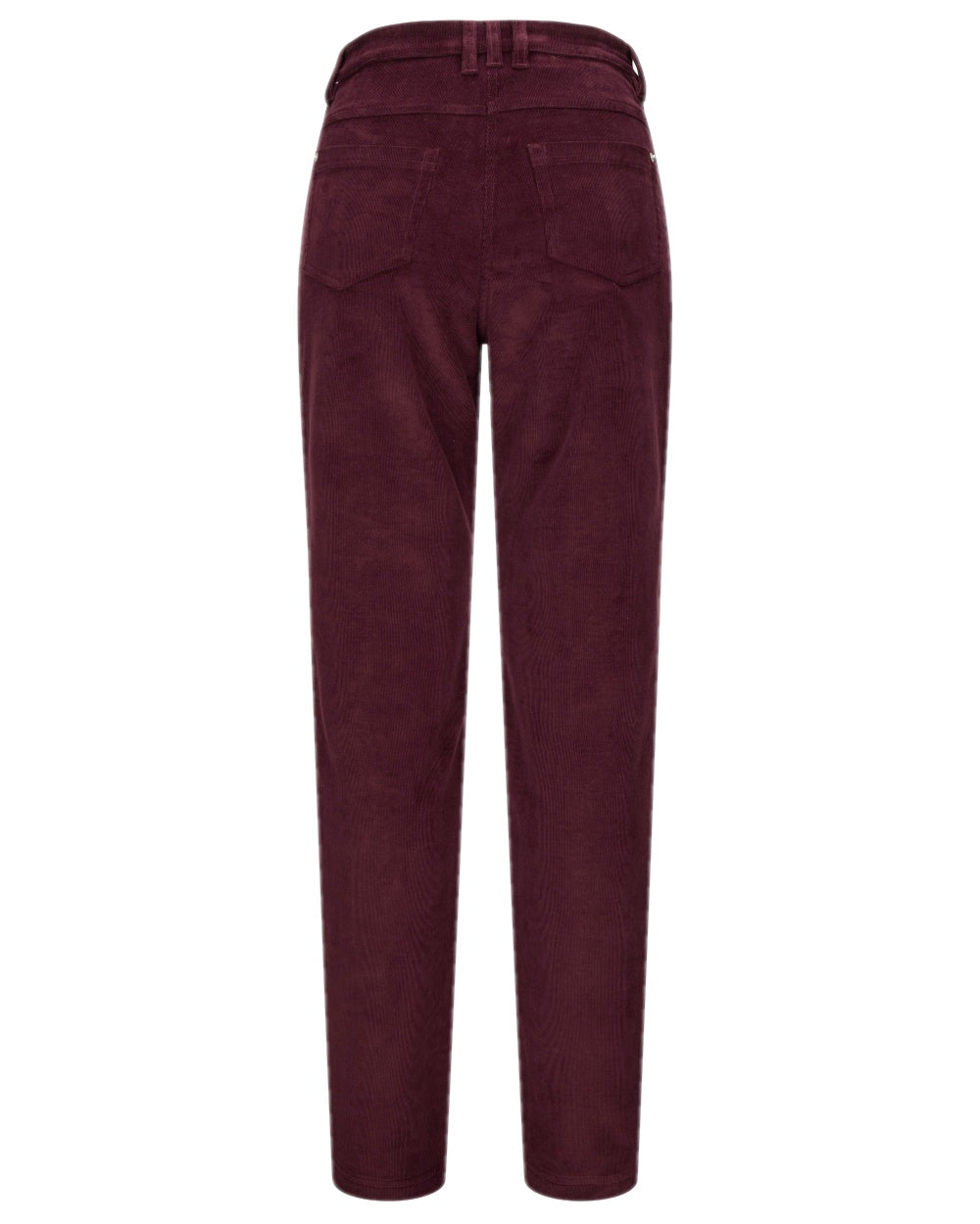 Merlot Coloured Hoggs of Fife Ceres Ladies Stretch Cord Jeans on white background