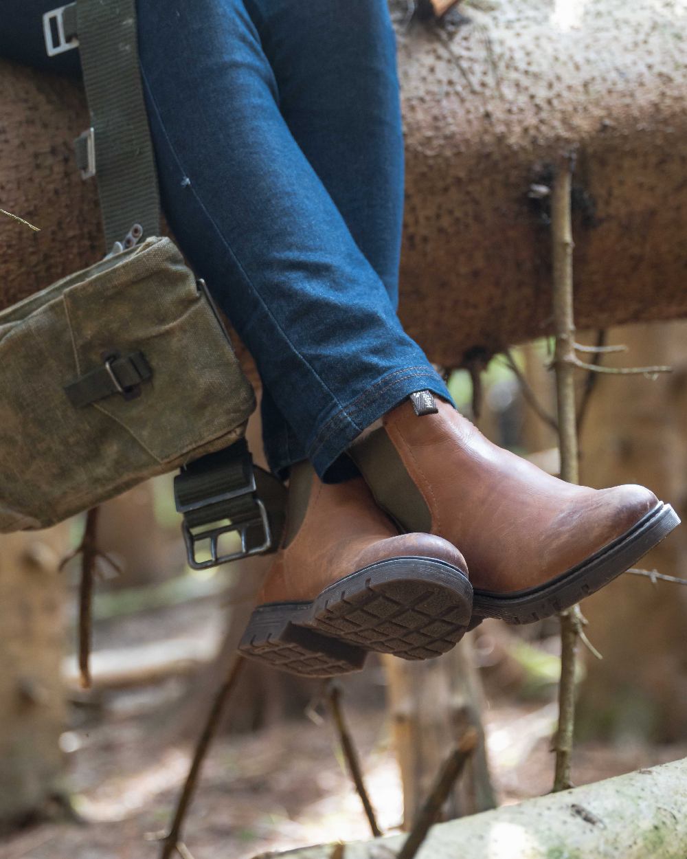 Tan Coloured Hoggs of Fife Dalmeny Dealer Boots on outdoor background