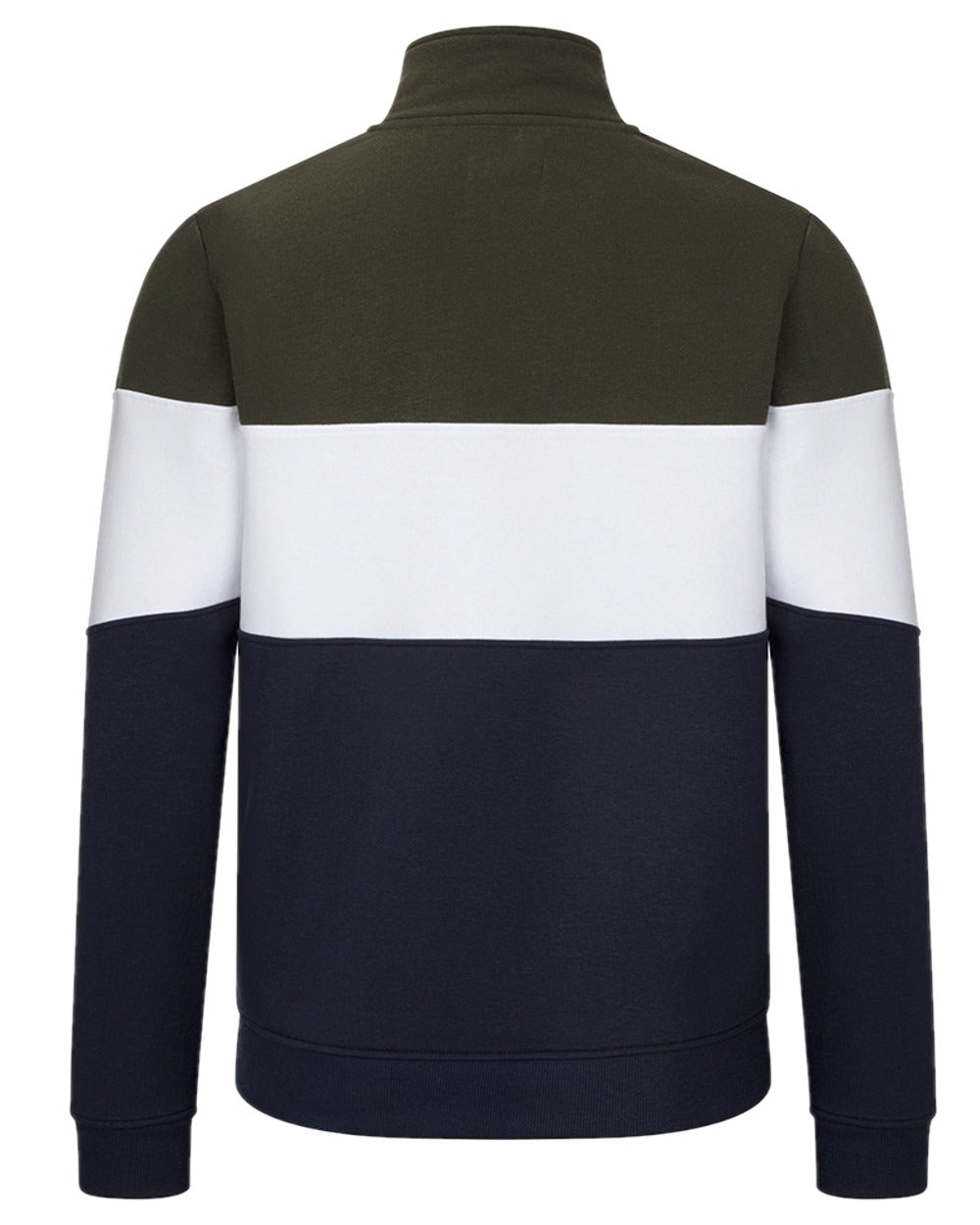 Forest White Navy Coloured Hoggs of Fife Dumfries 1888 Mens Quarter Zip Sweatshirt on white background