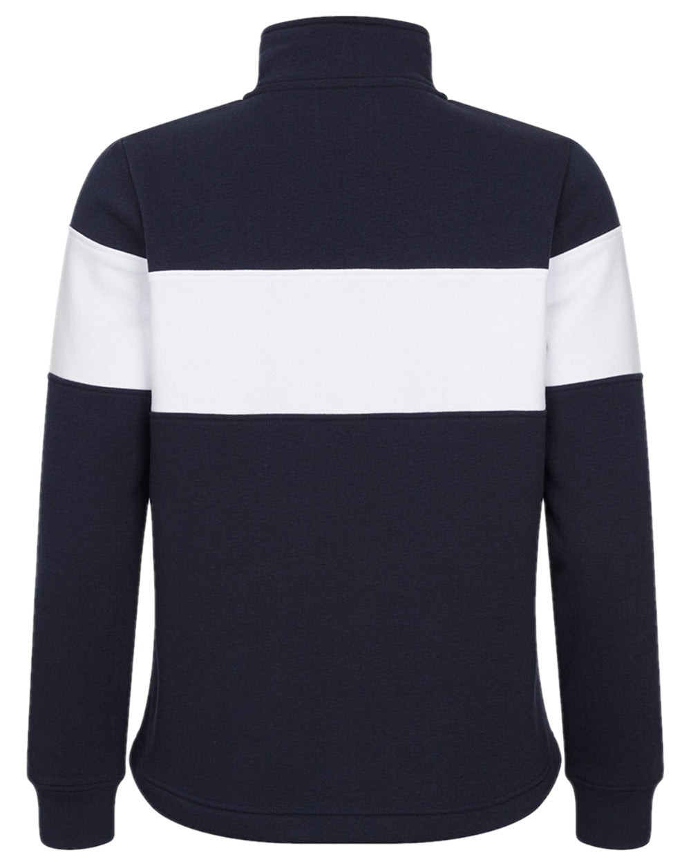 Navy White Coloured Hoggs of Fife Dumfries 1888 Womens Quarter Zip Sweatshirt on white background