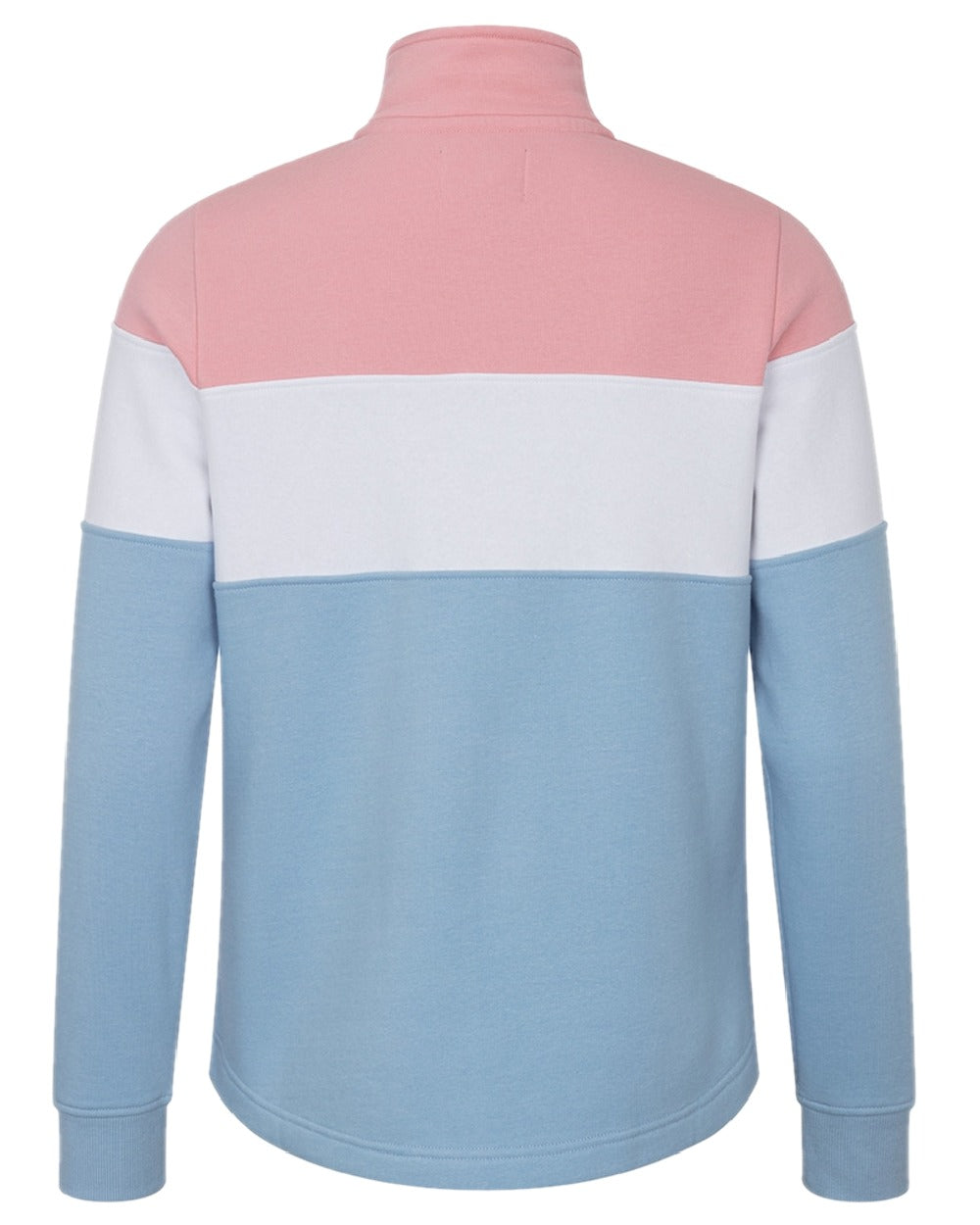 Pink White Blue Coloured Hoggs of Fife Dumfries 1888 Womens Quarter Zip Sweatshirt on white background