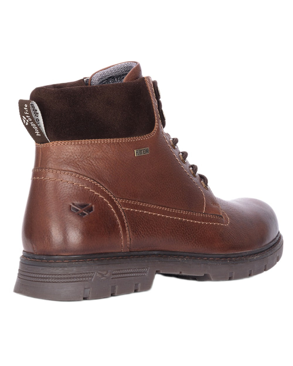 Mahogany Coloured Hoggs of Fife Dundas Lace Boots on white background