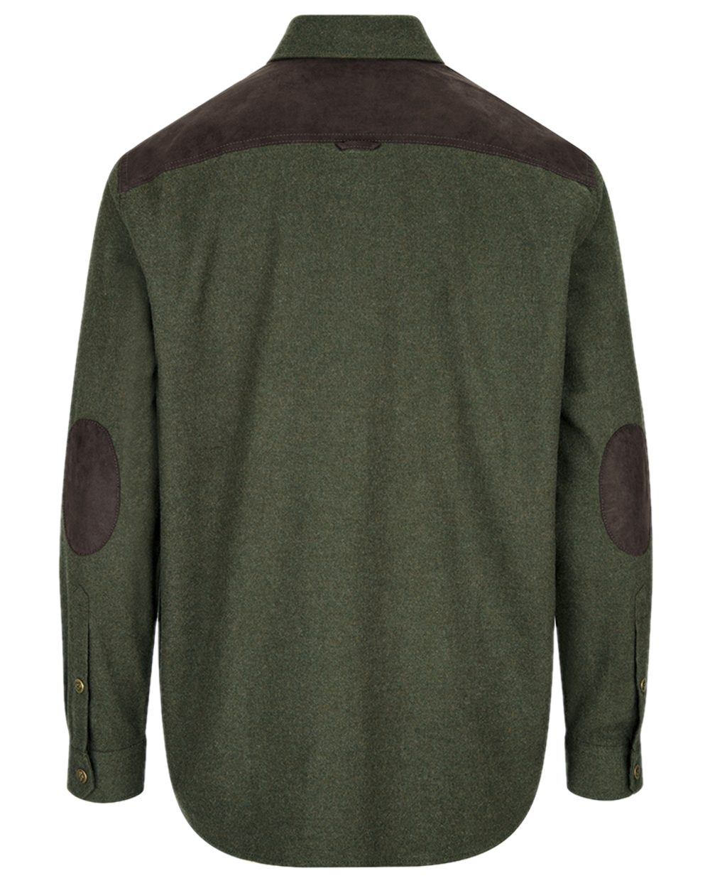 Loden Marl Coloured Hoggs of Fife Dunvegan Flannel Shirt on white background