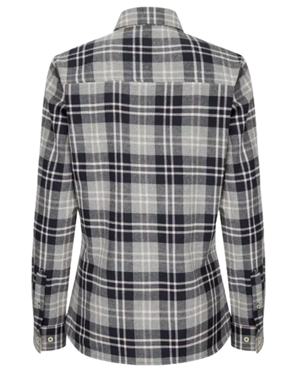 Marled Navy Coloured Hoggs of Fife Eilidh Ladies Shirt on white background