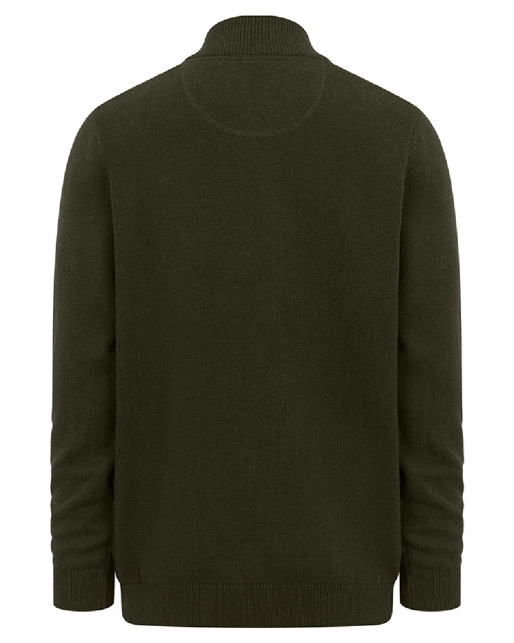 Fern Green coloured Hoggs of Fife Falkirk Quarter Zip Pullover on white background