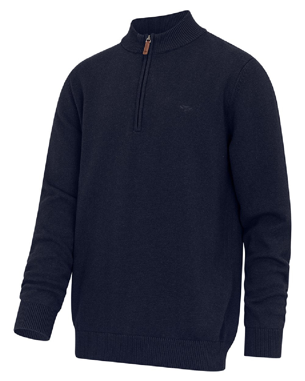 Heather Blue coloured Hoggs of Fife Falkirk Quarter Zip Pullover on white background