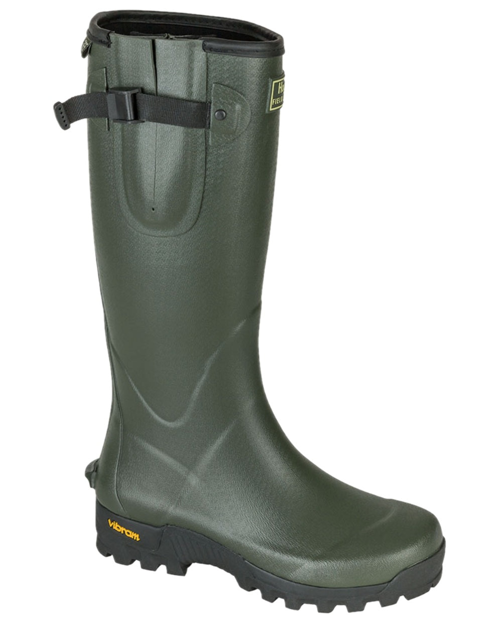 Field Green Coloured Hoggs of Fife Field Sport 365 Wellingtons on white background