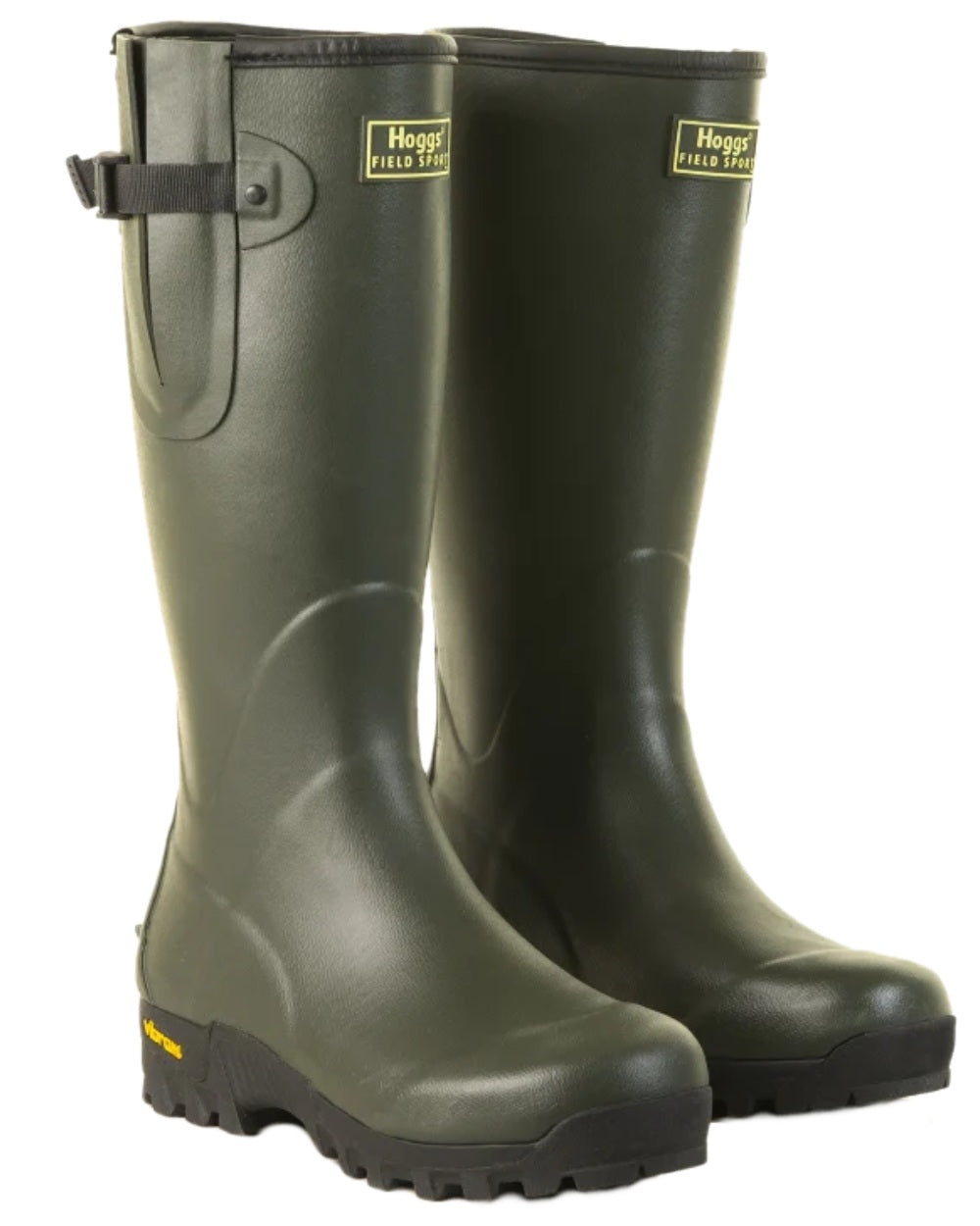 Field Green Coloured Hoggs of Fife Field Sport 365 Wellingtons on white background