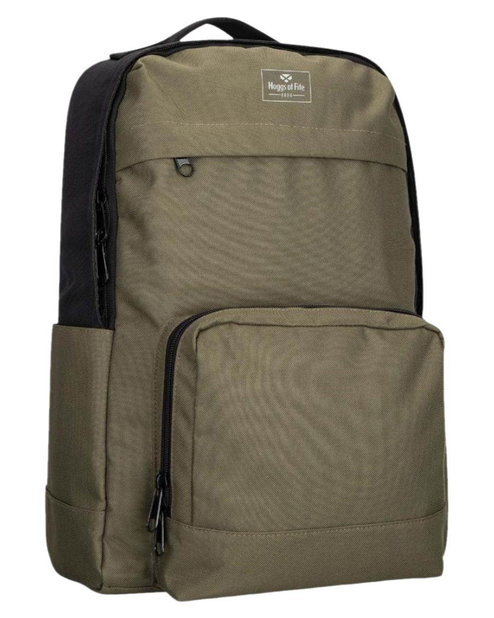 Green Black Coloured Hoggs of Fife Field & Trek Backpack on white background