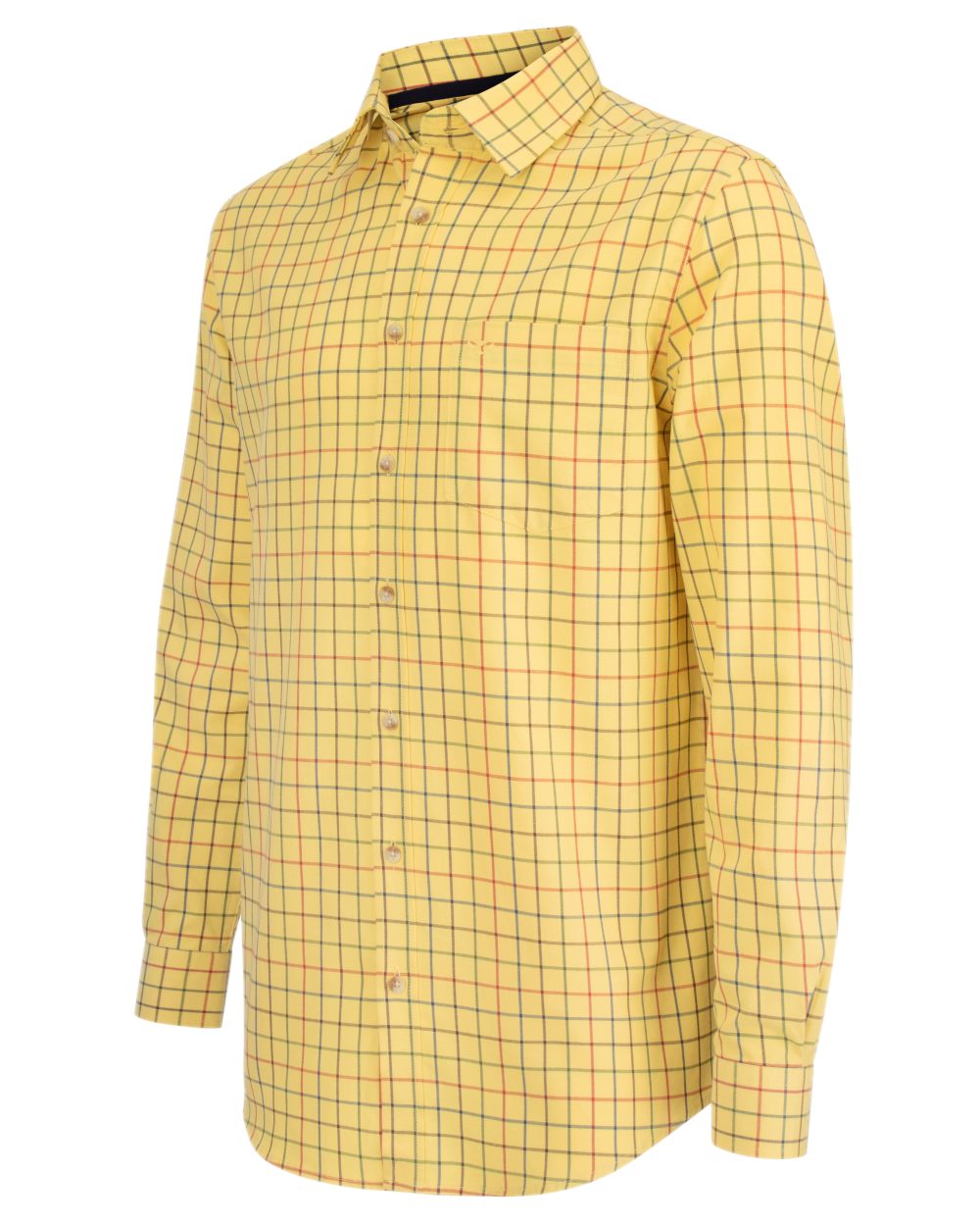 Gold Tattersall Coloured Hoggs of Fife Governor Tattersall Shirt on white background