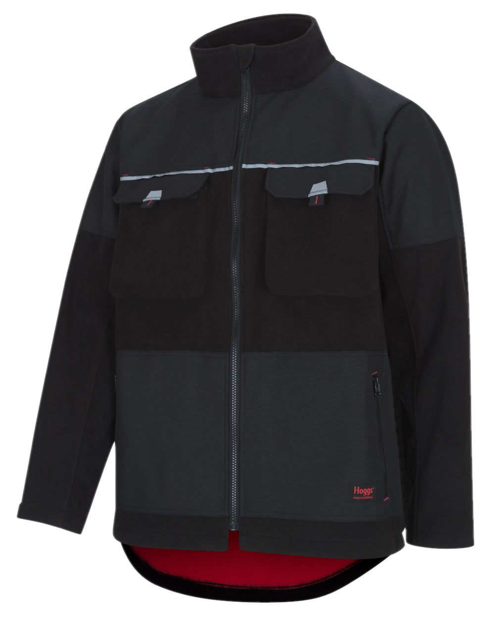 Black Coloured Hoggs of Fife Granite Bonded Fleece Jacket on white background