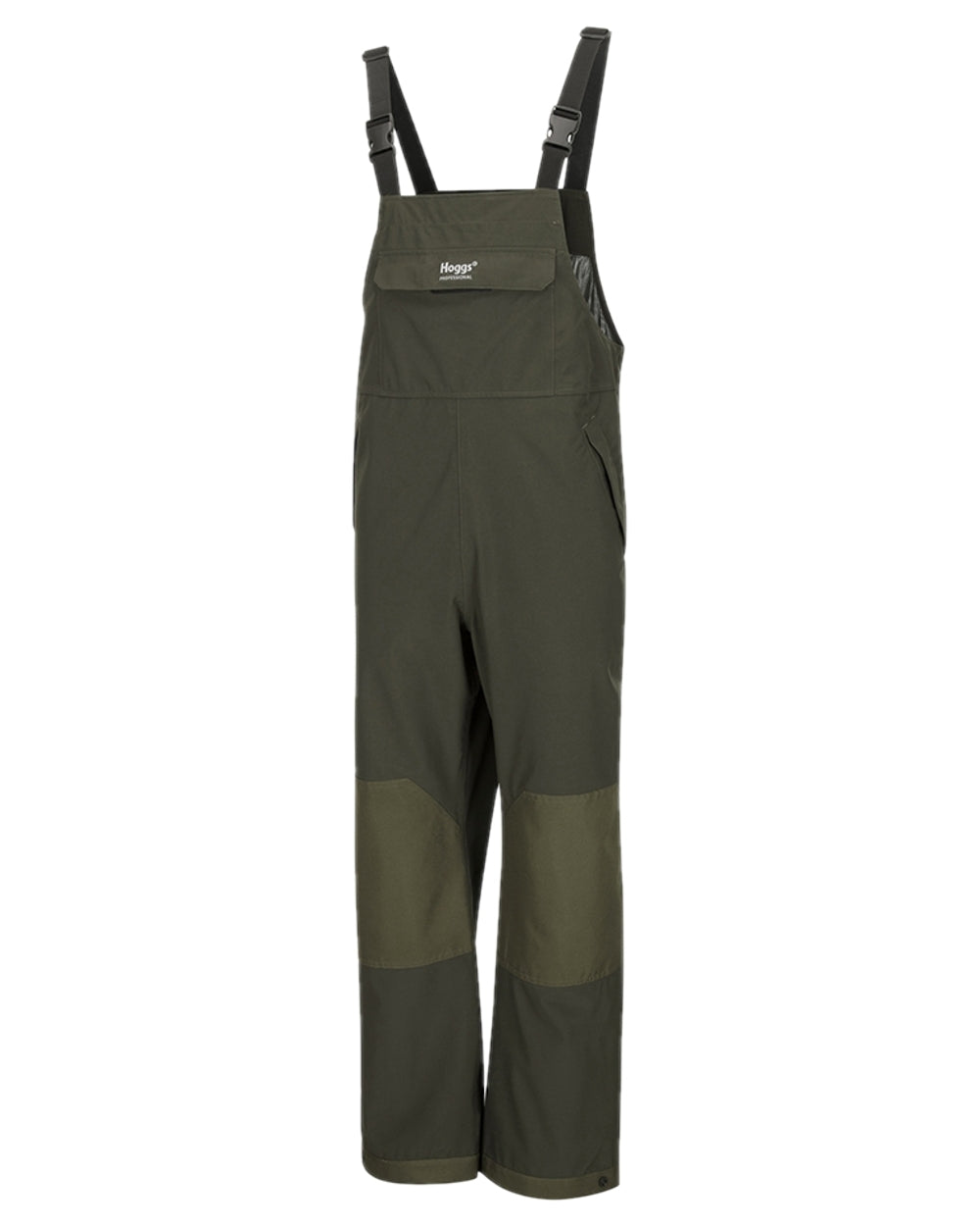 Green Coloured Hoggs of Fife Green King II Waterproof Bib & Brace on white background