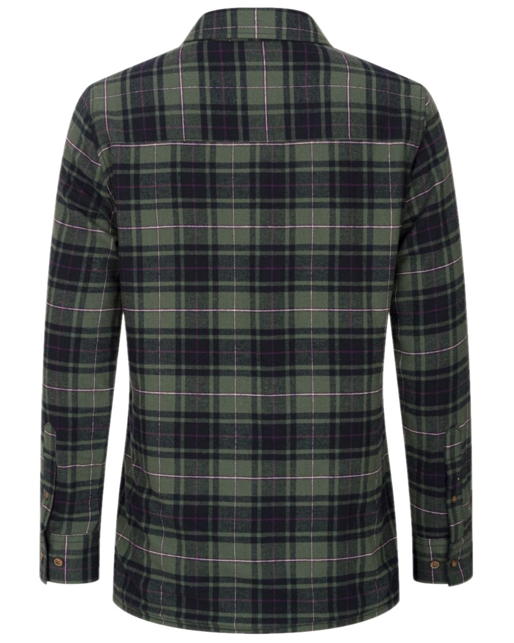 Green Navy Burgundy Coloured Hoggs of Fife Hogg Tartan Womens Shacket on white background