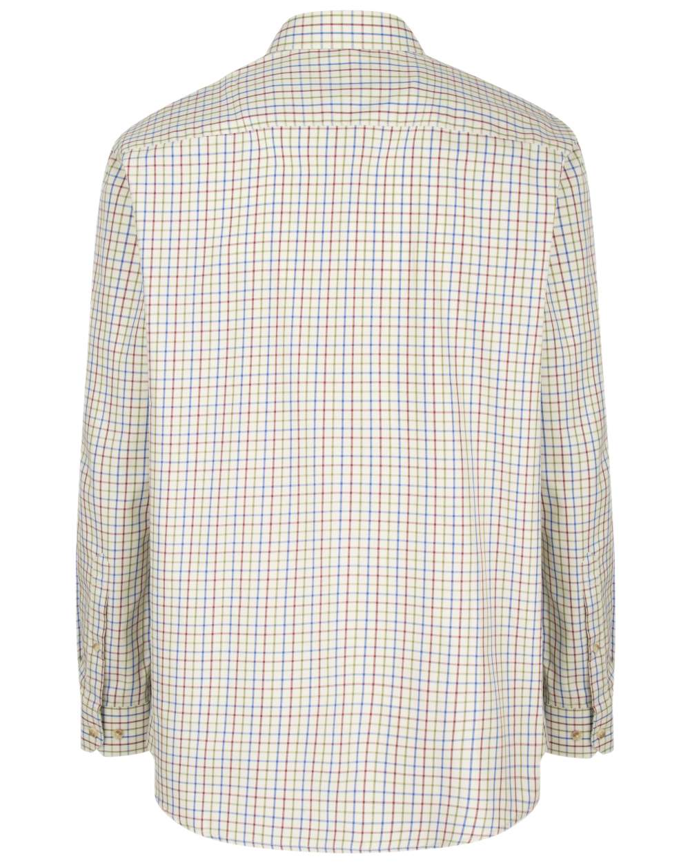 Wine Blue Green Coloured Hoggs of Fife Inverness Pure Cotton Tattersall Shirt on white background