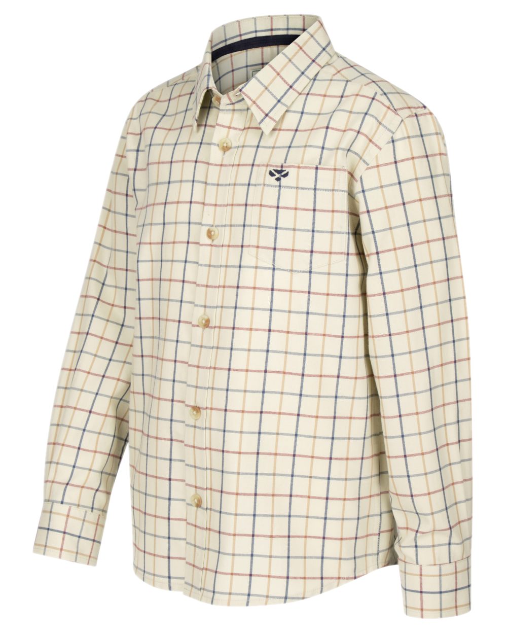 Ivory Tattersall Coloured Hoggs of Fife Junior Ambassador Tattersall Shirt on white background