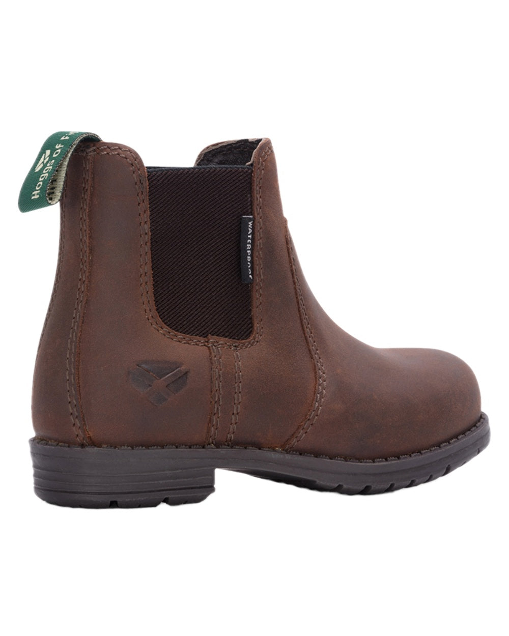 Brown Waxy Coloured Hoggs of Fife Junior Shire Waterproof Dealer Boots on white background