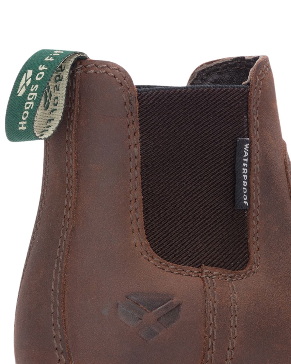 Brown Waxy Coloured Hoggs of Fife Junior Shire Waterproof Dealer Boots on white background