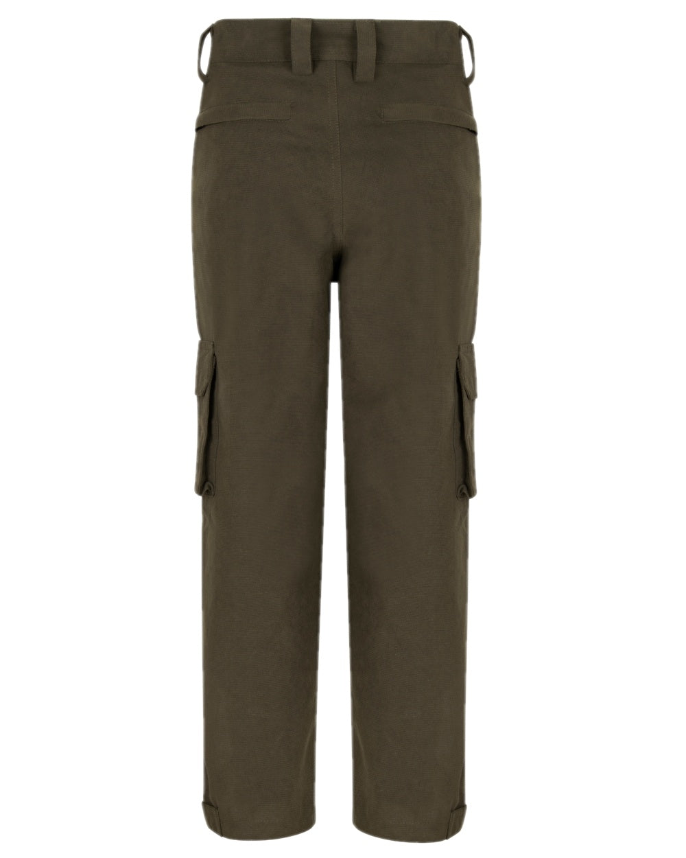 Dark Green Coloured Hoggs of Fife Junior Struther Waterproof Trousers on white background