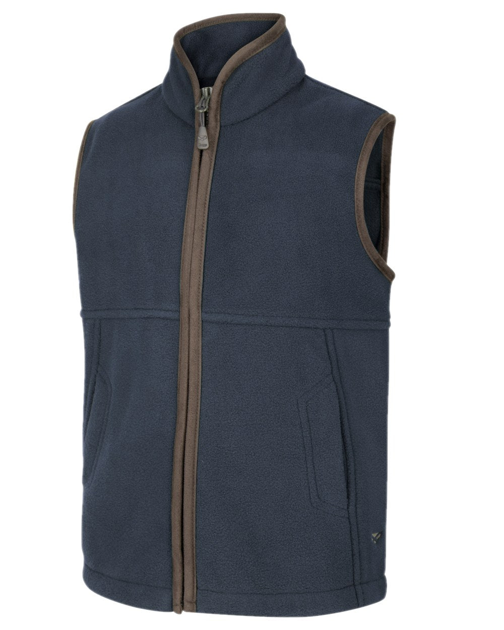 Navy Coloured Hoggs of Fife Junior Woodhall Fleece Gilet on white background