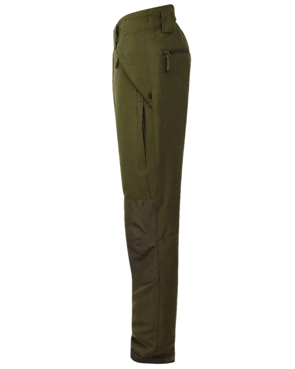 Olive Green Coloured Hoggs of Fife Kincraig Waterproof Field Trousers on white background