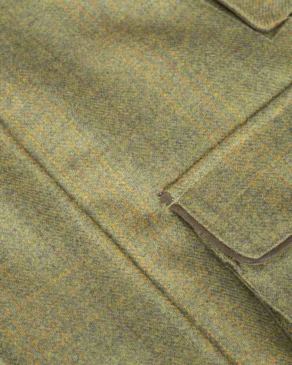Autumn Bracken Coloured Hoggs of Fife Kinloch Technical Tweed Field Coat on white background