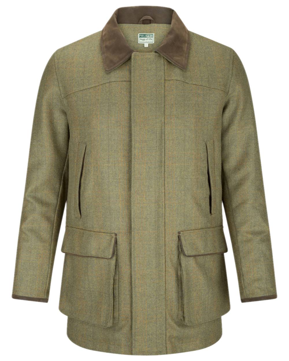 Autumn Bracken Coloured Hoggs of Fife Kinloch Technical Tweed Field Coat on white background