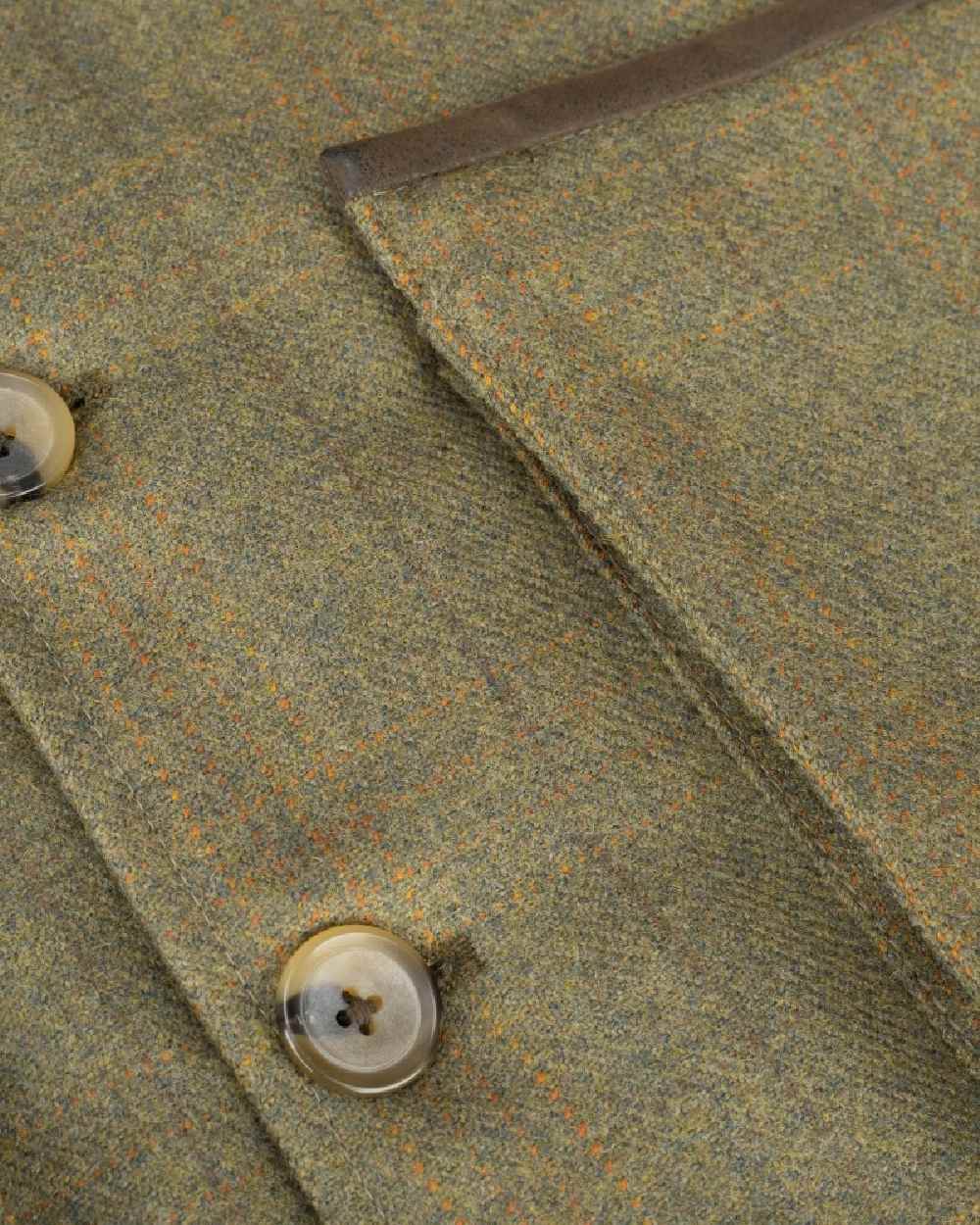 Autumn Bracken Coloured Hoggs of Fife Kinloch Technical Tweed Field Waistcoat on white background