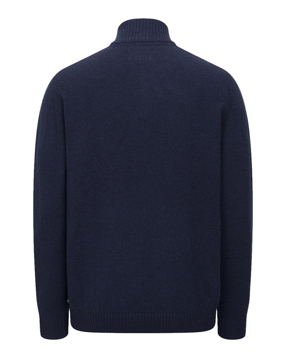 Navy Marl Coloured Hoggs of Fife Lothian II Quarter Zip Pullover on white background