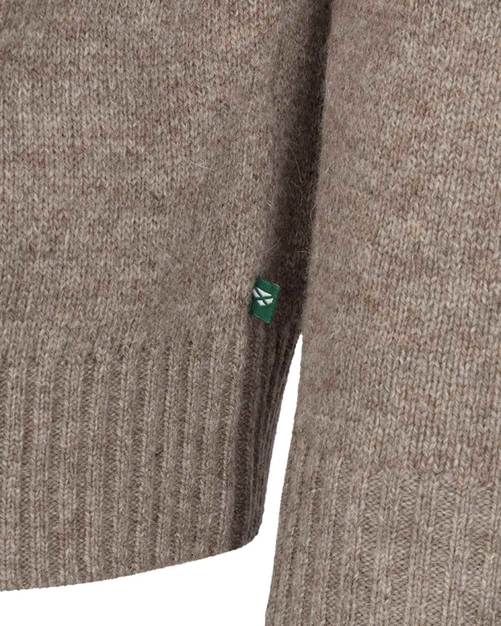 Oatmeal Marl Coloured Hoggs of Fife Lothian II Quarter Zip Pullover on white background