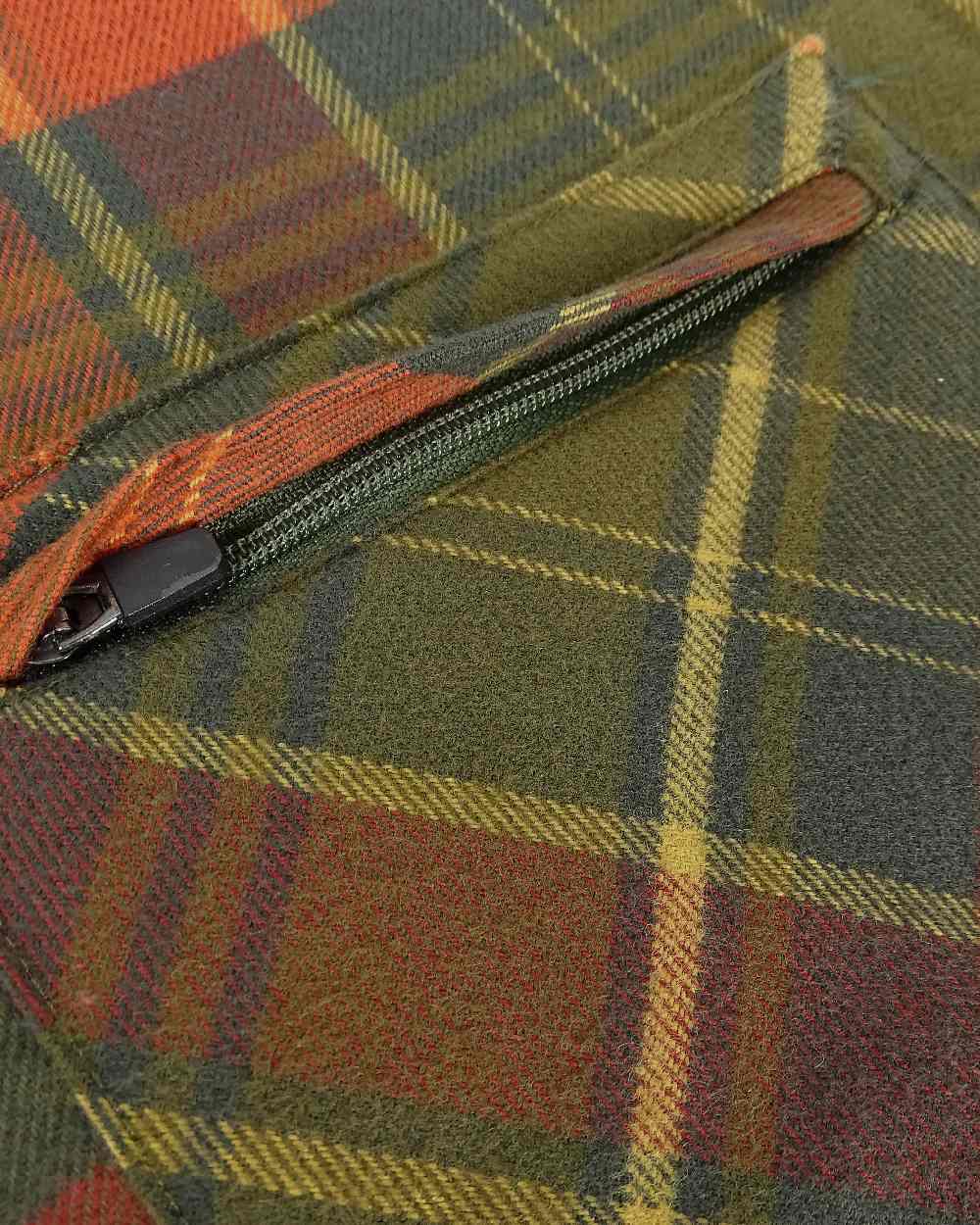 Autumn Green Orange Coloured Hoggs of Fife Luxury Cotton Hunting Shirt on white background