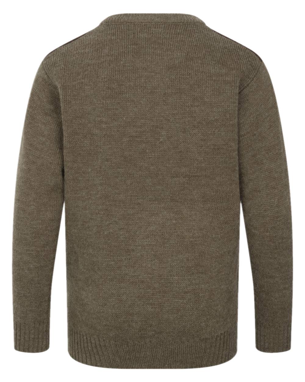 Meadow Green Marl Coloured Hoggs of Fife Melrose II Junior Hunting Pullover on white background