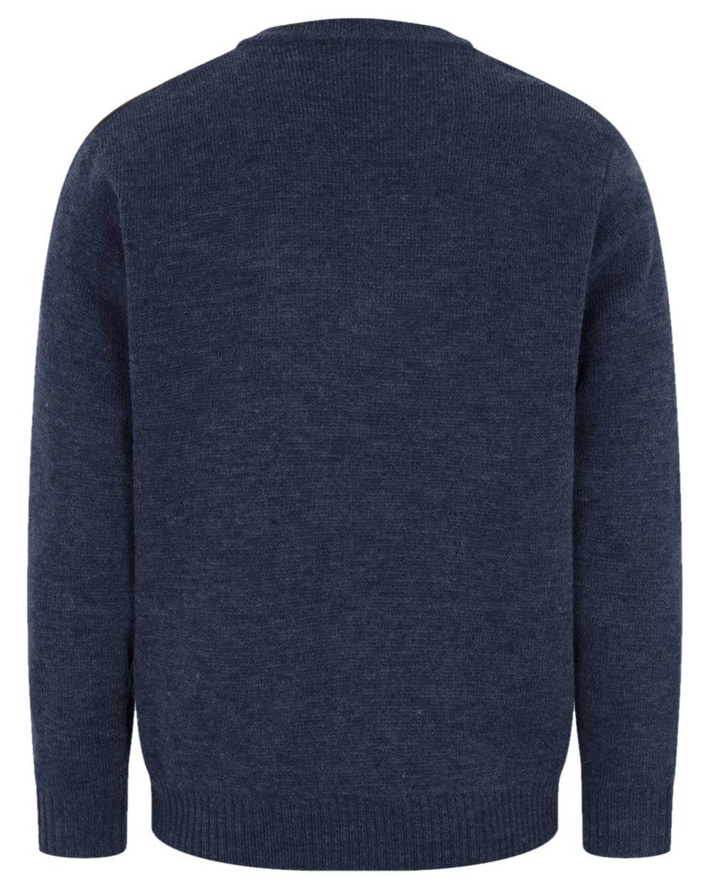Storm Blue coloured Hoggs of Fife Melrose II V Neck Pullover on white background